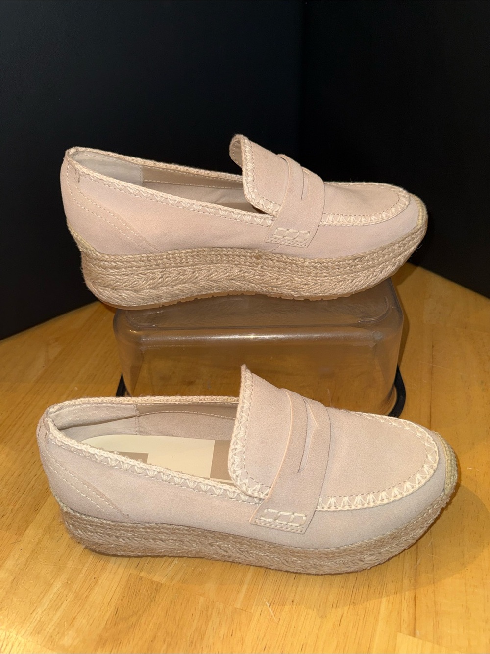 Dolce Vita Jalia Womens cream/bone suede Platform Espadrille Loafers